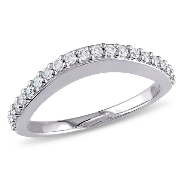 Bague de mariage Miabella style éternité avec diamants 0,25 ct poids total en or blanc 14 k