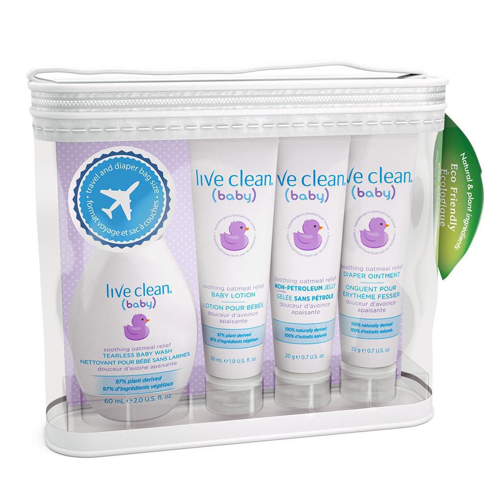 Live Clean Baby Diaper Bag Essentials Gift Set Soothing