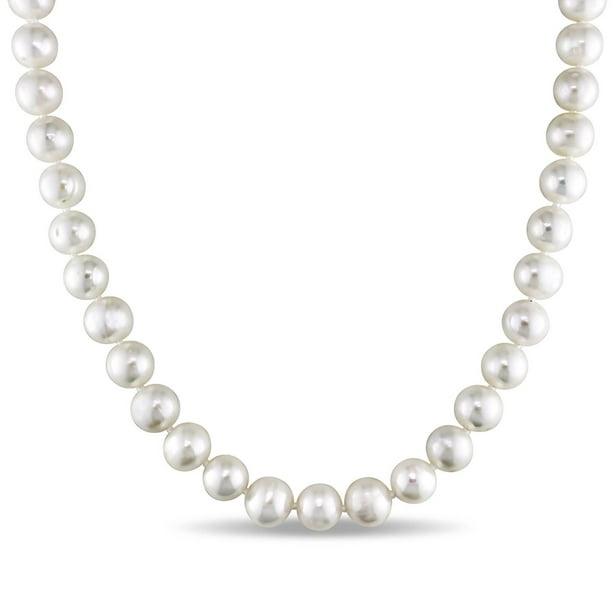 Collier double fil, rang de perles - Perle eau douce blanche - 7/7.5mm