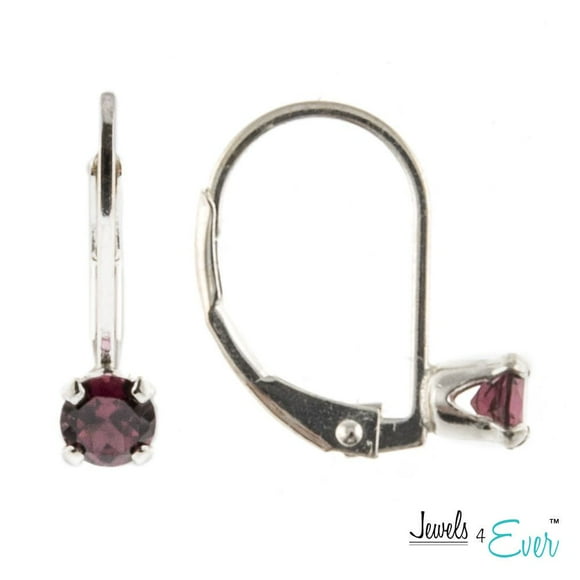 Boucles d'oreilles Jewels 4 Ever en argent sterling 925 serties d'une grenat véritable de 4 mm