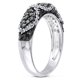 Miadora Bague stylisée avec diamants noirs et blancs 0.75 ct TW en argent sterling – image 3 sur 4
