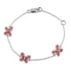 Bracelet en chaîne Cutie Pie Jewels avec papillons Tangelo pour enfants de saphirs roses synthétiques 0,33 ct pbt en argent sterling – image 1 sur 4