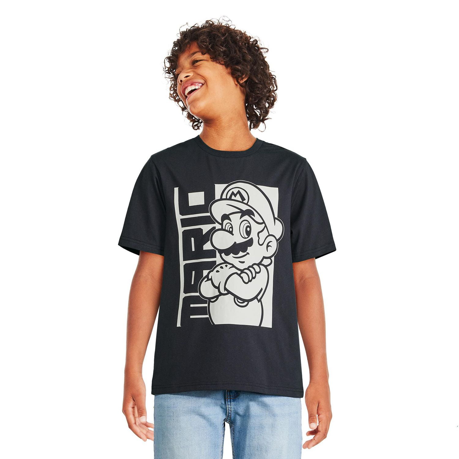Super Mario Boys' Short Sleeve Tee, Sizes XS-XL