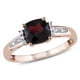 Tangelo 1.33 Carat T.G.W Garnet and Diamond-Accent 10 K Rose Gold Ring - image 1 of 4