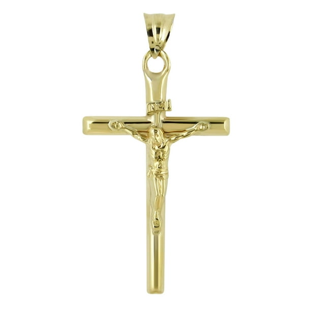 Berloque en forme de croix crucifix poli en or de 10 ct