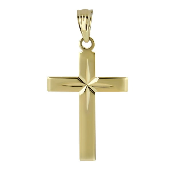 Berloque en forme de croix avec étoile rayonnante en or de 10 ct