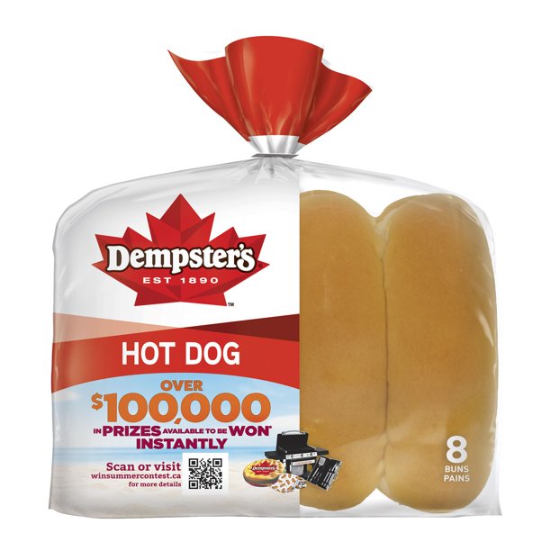 Dempster’s® Original Hot Dog Buns, Pack of 8; 376 g Walmart.ca