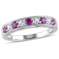 thumbnail image 1 of Tangelo 0.88 Carat T.G.W. Created Ruby and Created White Sapphire Sterling Silver Anniversary Ring, 1 of 5