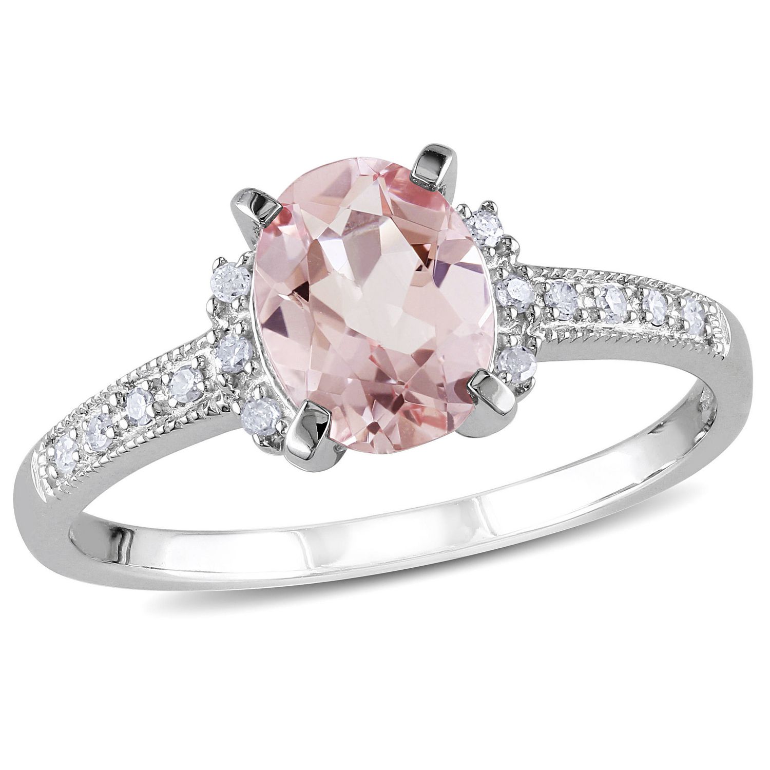 Tangelo 1.14 Carat T.G.W. Morganite and Diamond-Accent Sterling Silver ...