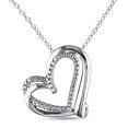 thumbnail image 1 of Miabella Diamond Accent Sterling Silver Double-Heart Pendant, 18", 1 of 4