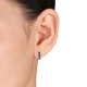 Boucles d'oreilles à trois pierres avec diamants noir et blanc 0.50 ct de coupe princesse et ronde en argent sterling – image 2 sur 3