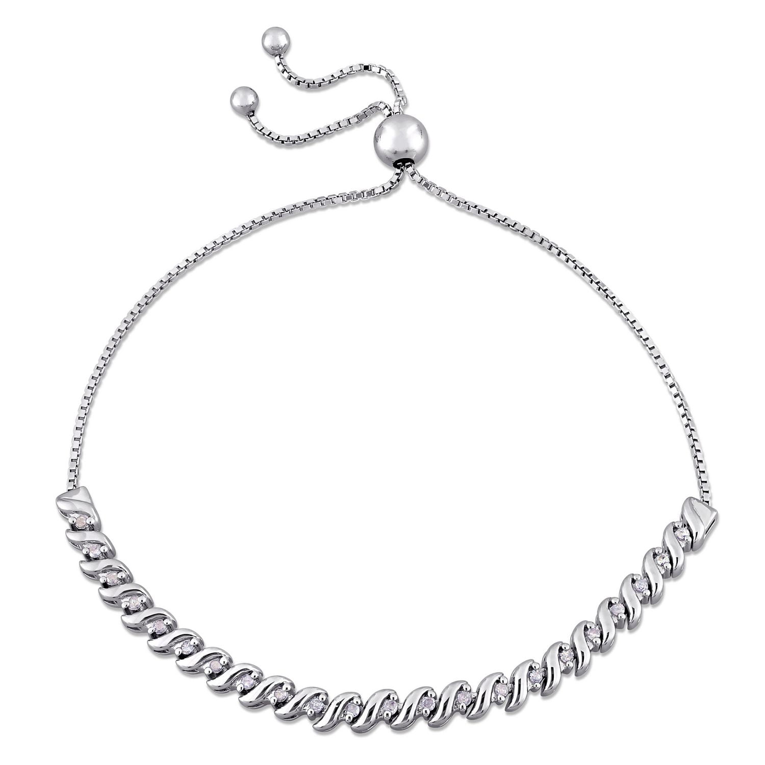 Bracelet Miabella avec diamants 0,25 CT poids total en argent sterling de 9,5 po