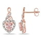Boucles d'oreille de forme cœur Tangelo avec morganites 1 CT PBT et diamants 0,13 CT poids total en or rosé 10 k – image 1 sur 4