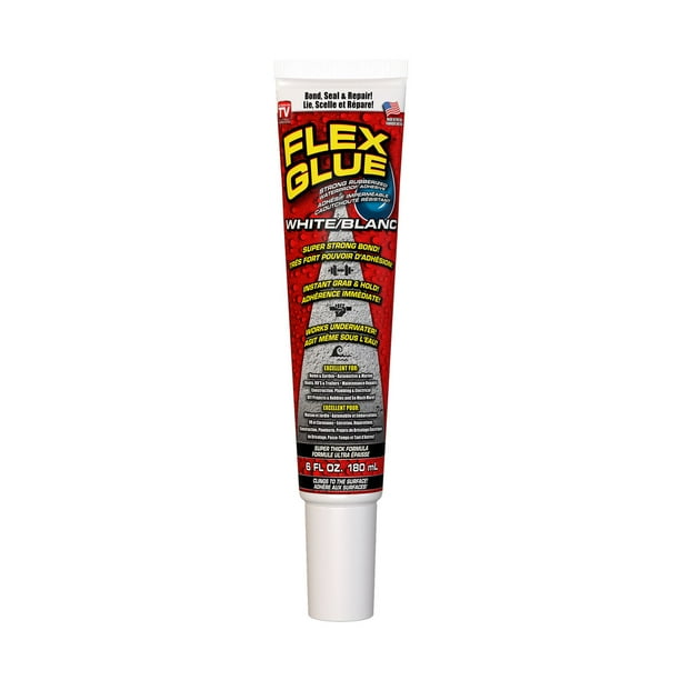 Flex Glue White 6 oz, Rubberized waterproof glue. Walmart.ca