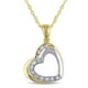 Pendentif de forme cœur Miabella avec accents de diamants en or double ton 10K de 17 po – image 1 sur 4