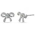 thumbnail image 1 of Miabella Diamond-Accent 10 K White Gold Bow Stud Earrings, 1 of 4