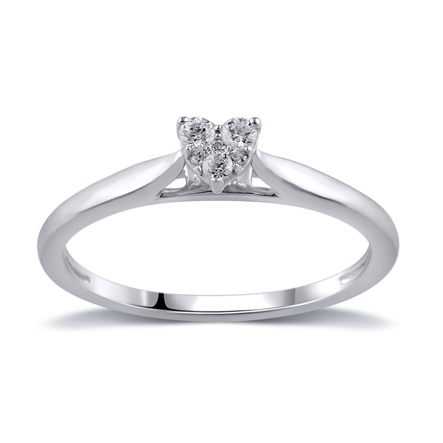 0.09Ct T.W. Diamond infini® Heart Fashion Ring in 10K White Gold ...