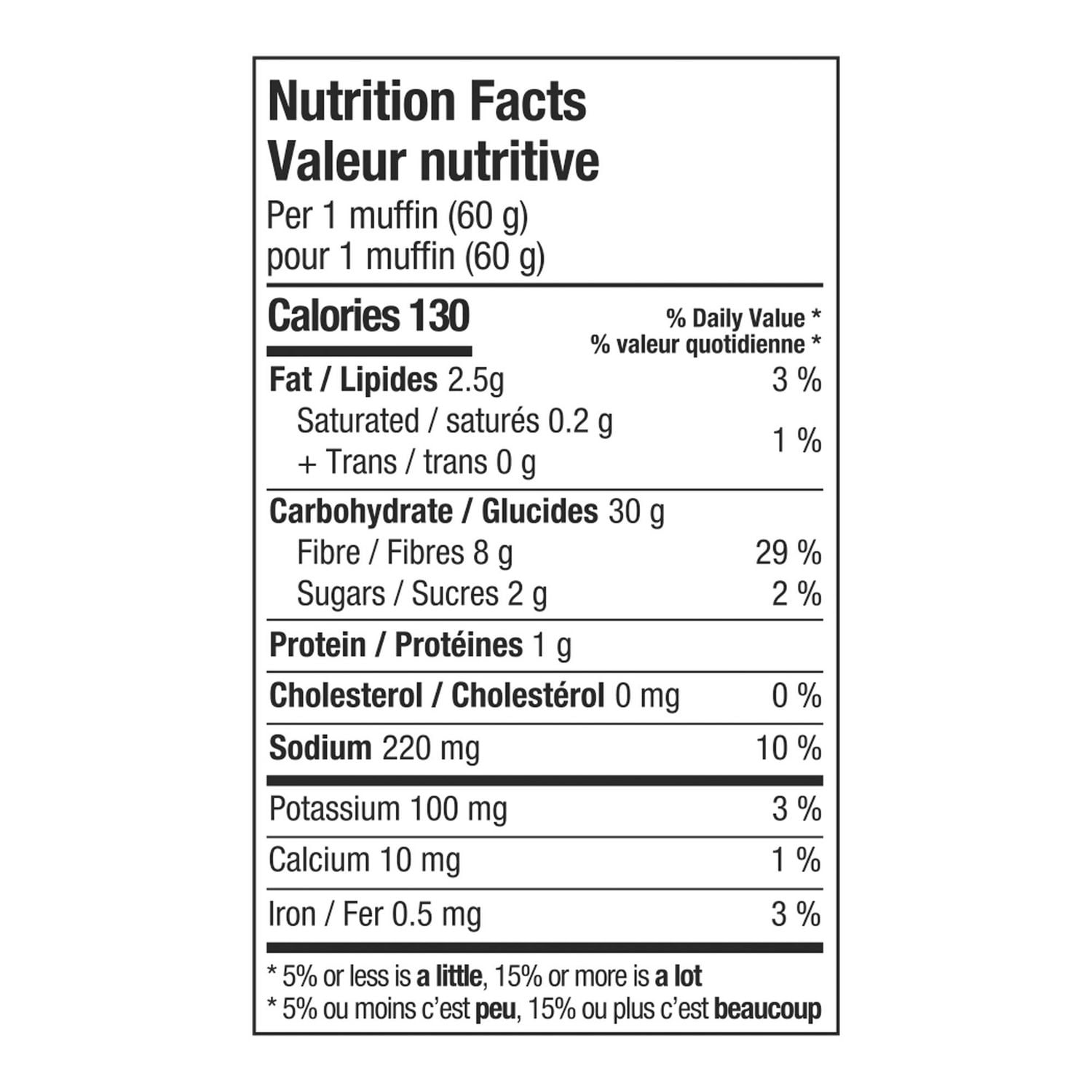 Muffins anglais Promise Gluten Free 4 morceaux, total de 240 g