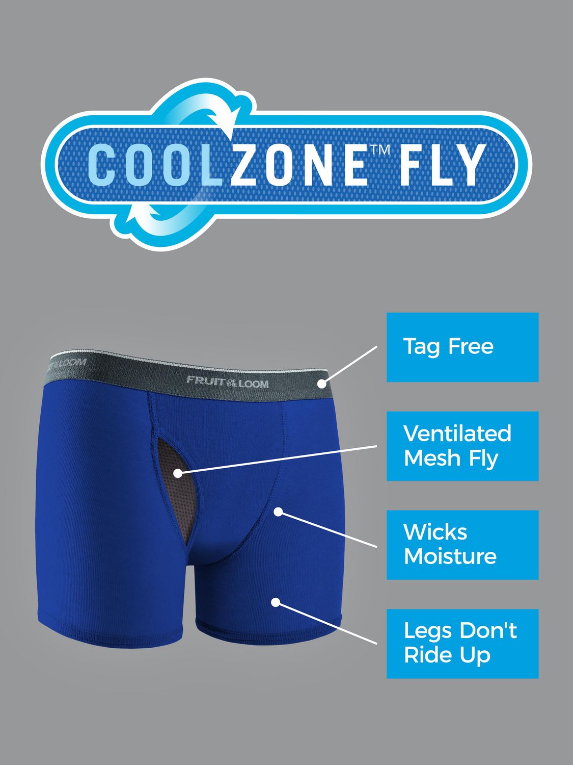 Fruit of the Loom Boys' CoolZone Boxer Briefs, 5-Pack, Sizes S-XL 