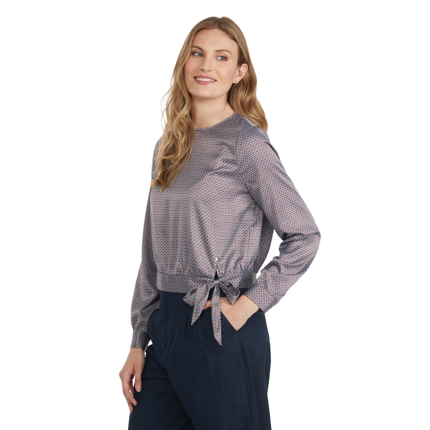 Mexx Women’s Cropped Printed Geo Top with Self Tie