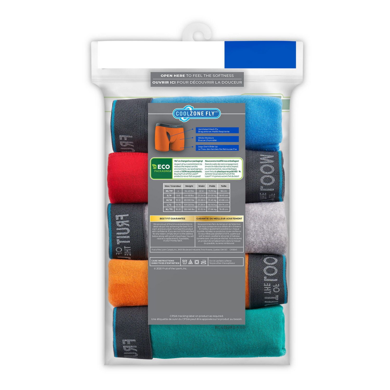 Fruit of the Loom Boys CoolZone Boxer Briefs, 5-Pack, Sizes S - XL