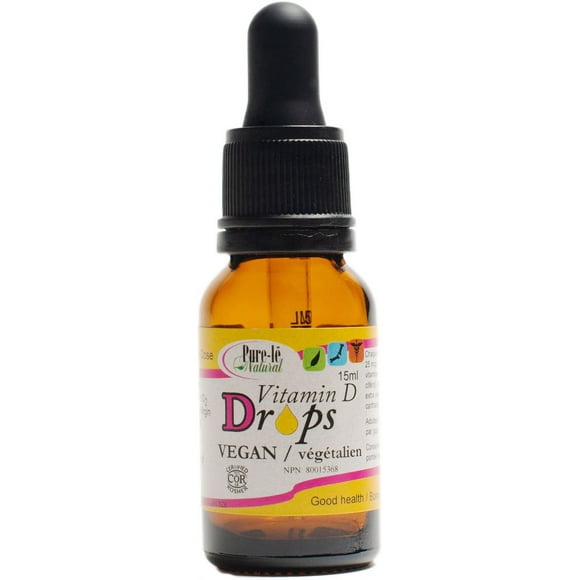 Gouttes de vitamine D2 végétaliennes pour adultes Pure-lē Natural