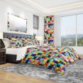 thumbnail image 1 of Designart Bright 3D Squares Modern Duvet Cover Set, 1 of 1
