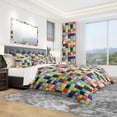 thumbnail image 1 of Designart Bright 3D Squares Modern Duvet Cover Set, 1 of 1