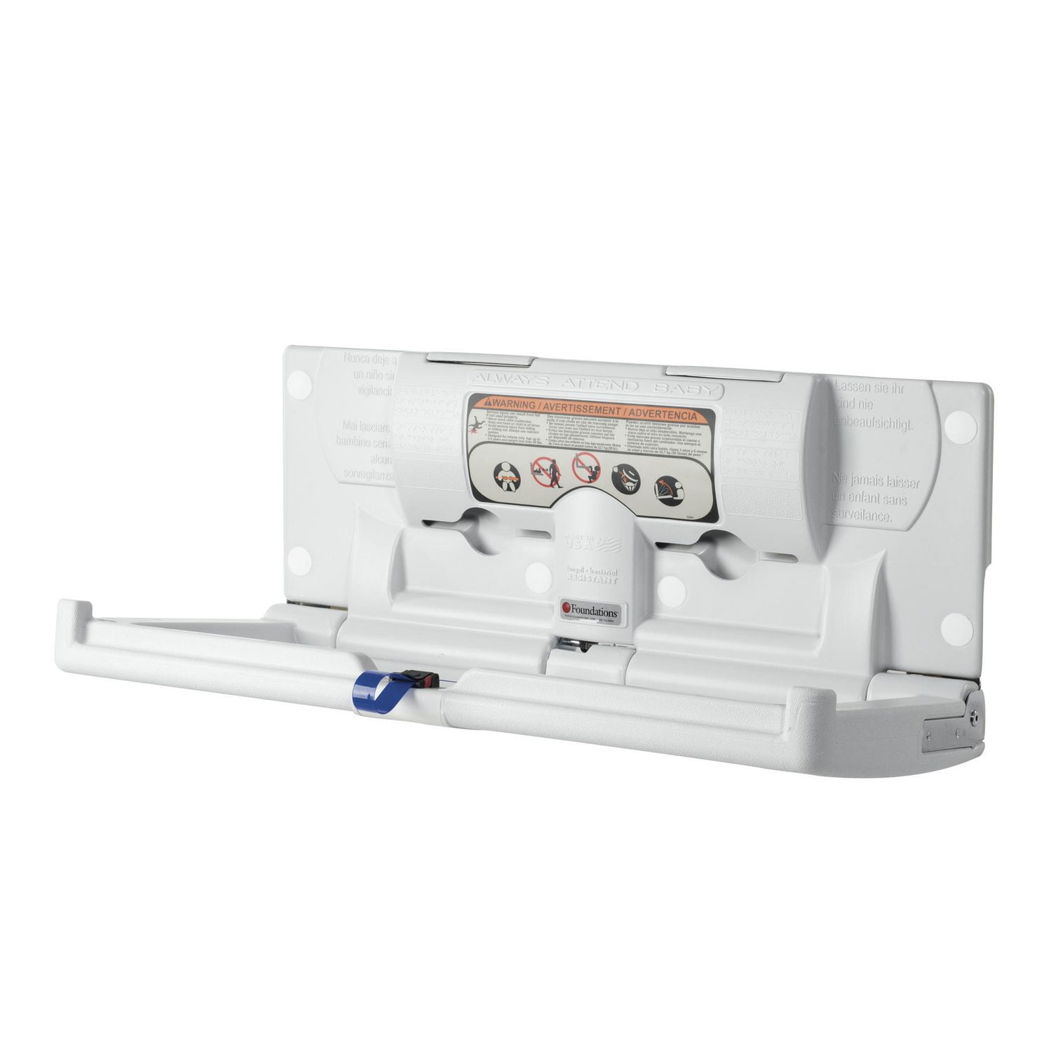 Foundations Poly, Horizontal, Surface Mount Baby Changing Station With