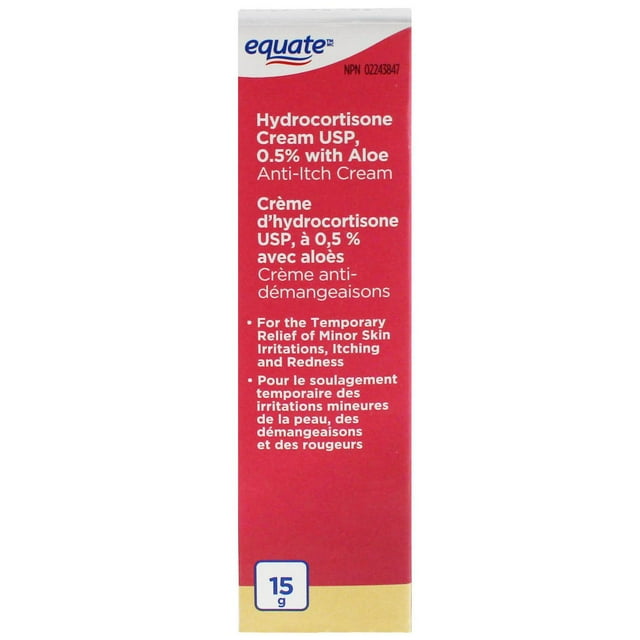 Equate Hydrocortisone Cream Usp, 0.5% with Aloe 15g