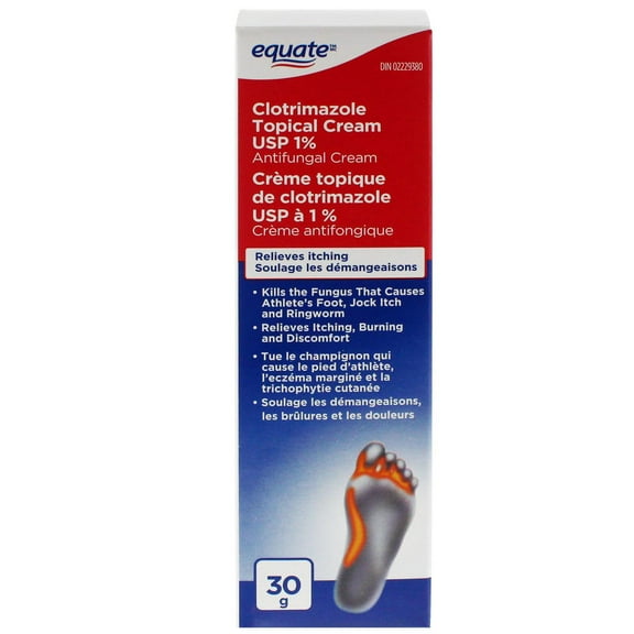 Equate Clotrimazole Cream USP 1% Antifungal Cream 30g, 1 Count