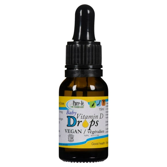Gouttes de vitamine D2 végétaliennes Pure-lē Natural Baby