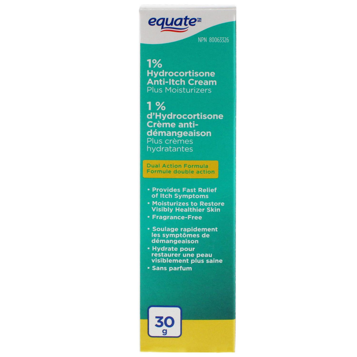 Equate 1% Hydrocortisone Anti-Itch Cream Plus Moisturizers, 30 g