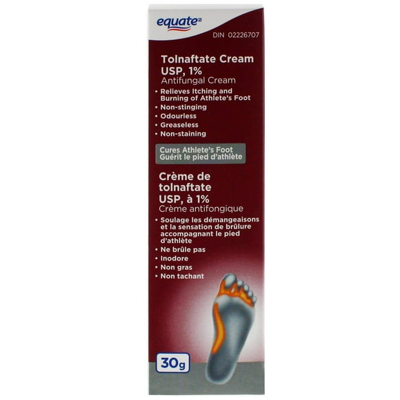 Equate Tolnaftate USP 1% Antifungal Cream 30g, 1 Count