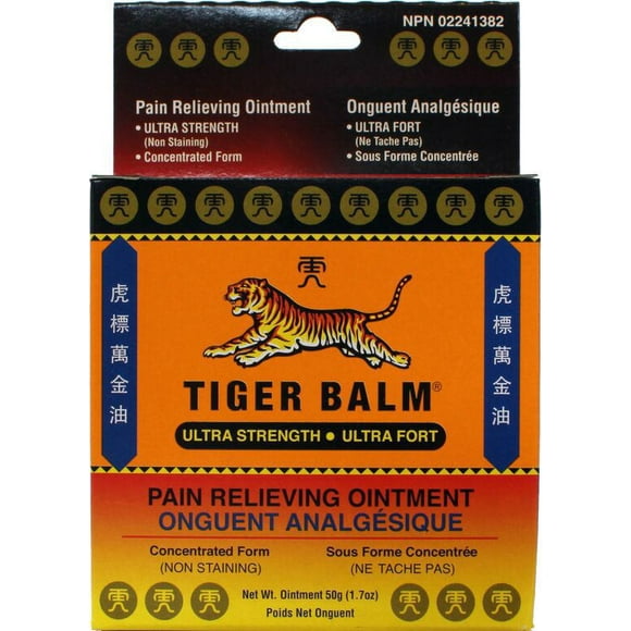 Tiger Balm Pain Relieving Ointement , Ultra Strength, 50 g, Superior relief for joint and Muscle strains.