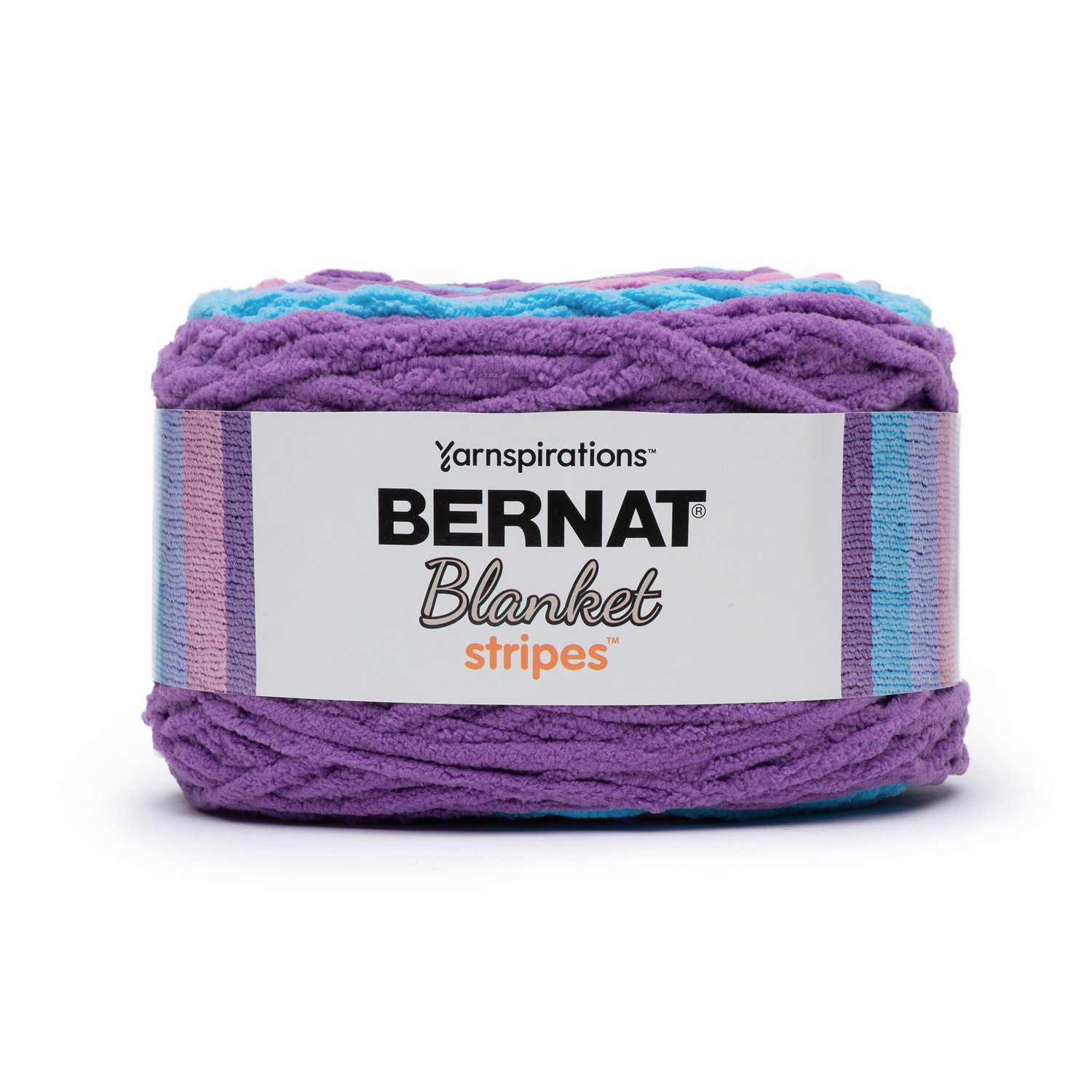 Bernat Blanket Stripes Yarn, (300g/10.5oz), Purple Paint Splotch ...