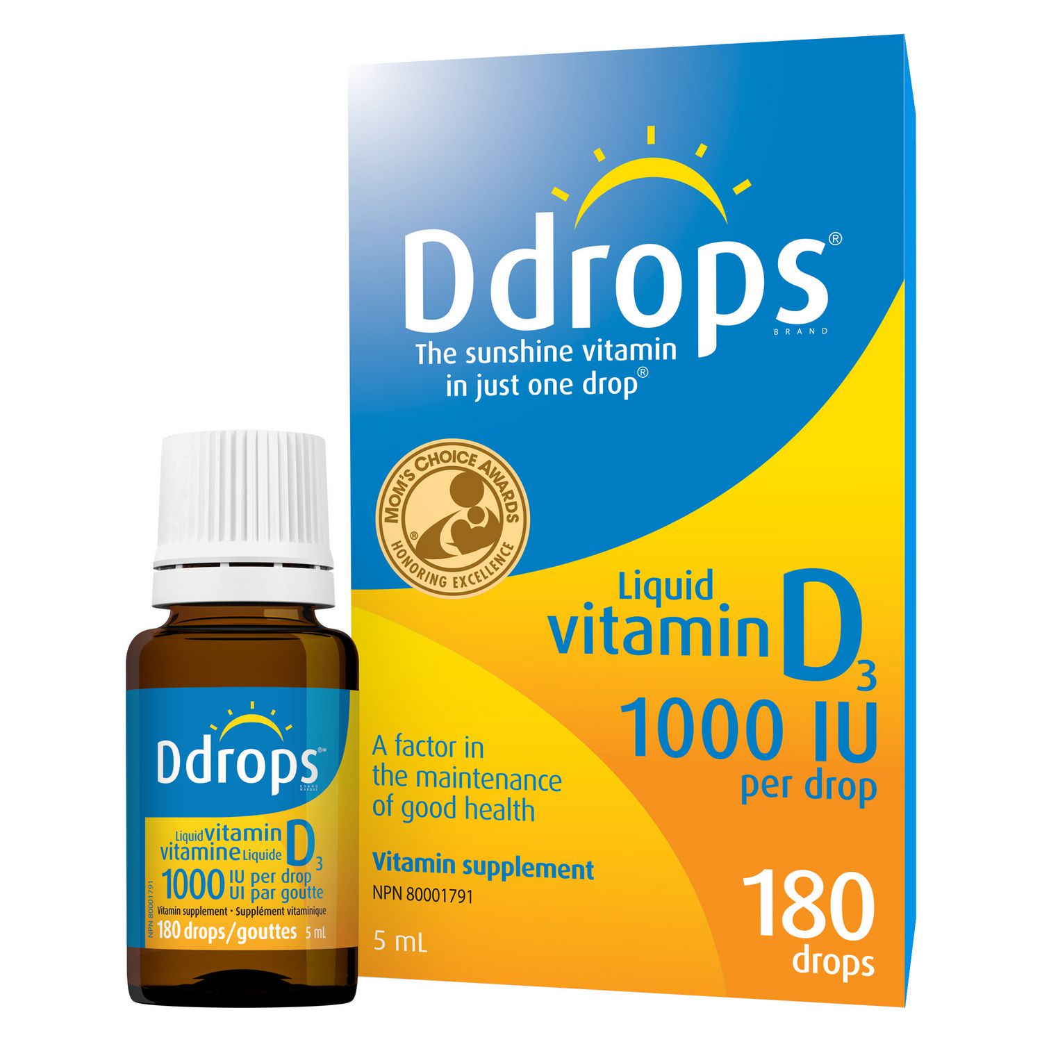 Ddrops® Liquid Vitamin D3 Vitamin Supplement, 1000 IU ...