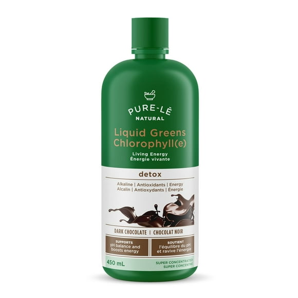 Légumes verts en liquide chlorophillé Natural de Pure-lē à saveur de chocolat noir