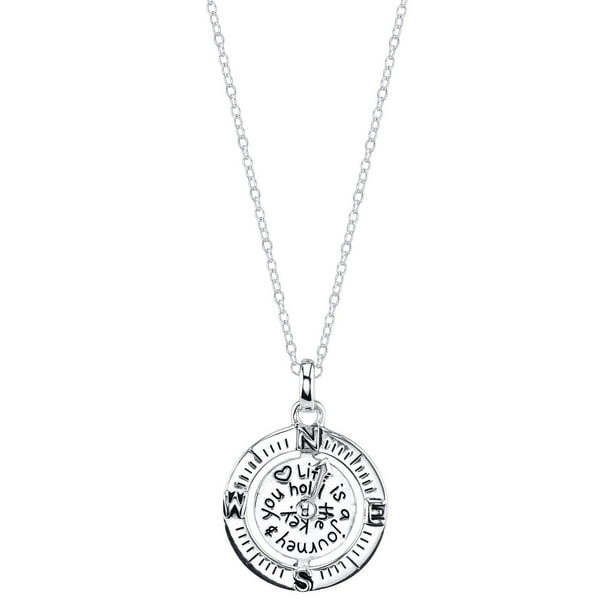 Collier en argent sterling libellé « Life is a journey and you hold the key »