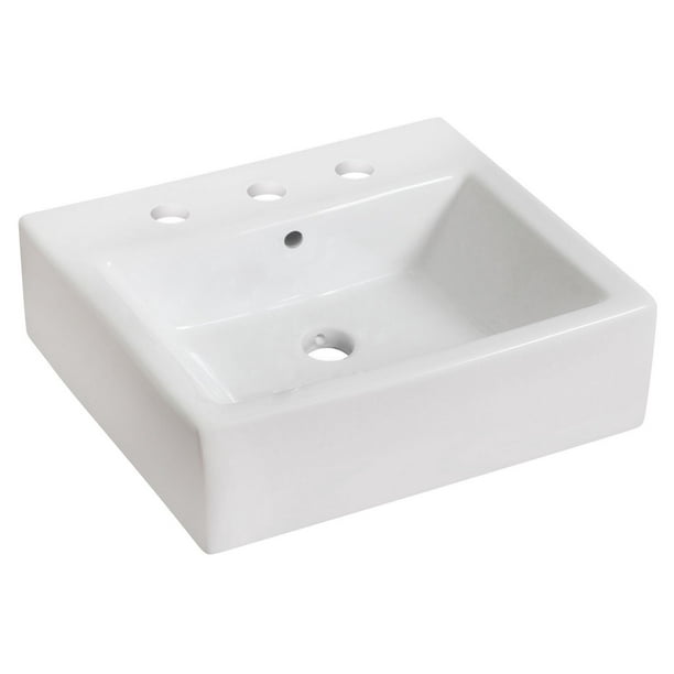 Lavabo vasque rectangulaire American Imaginations, 50,8 cm de largeur par 45,72 cm de profondeur, couleur blanc, pour robinet de 20 cm.