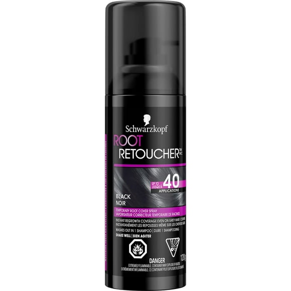 Schwarzkopf Root Retoucher Temporary Root Cover Spray, Black, Black, 120g