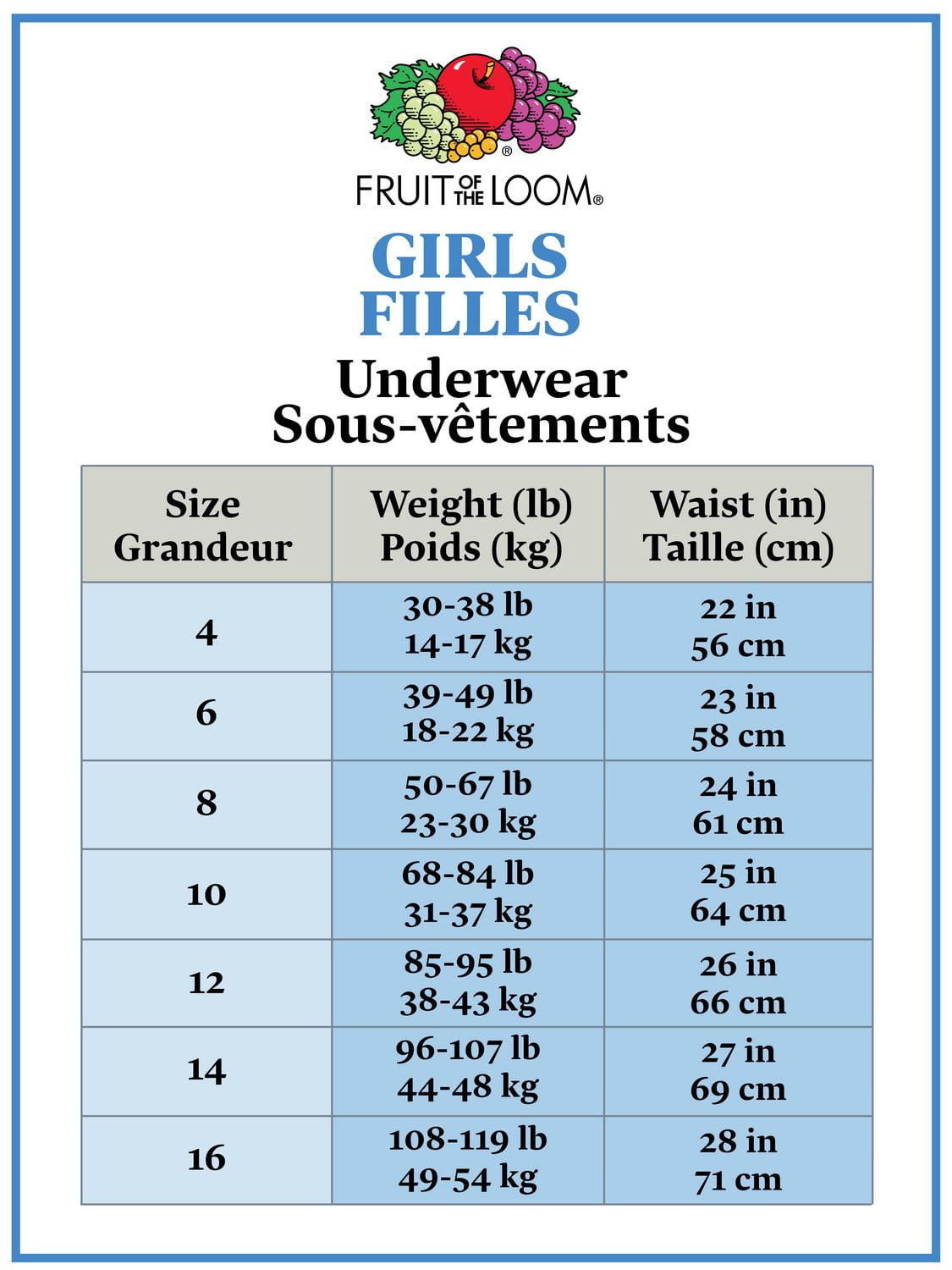 Fruit of the Loom Girls 100% Ringspun Cotton Brief Underwear, 9 Pack, Sizes 6 to 14