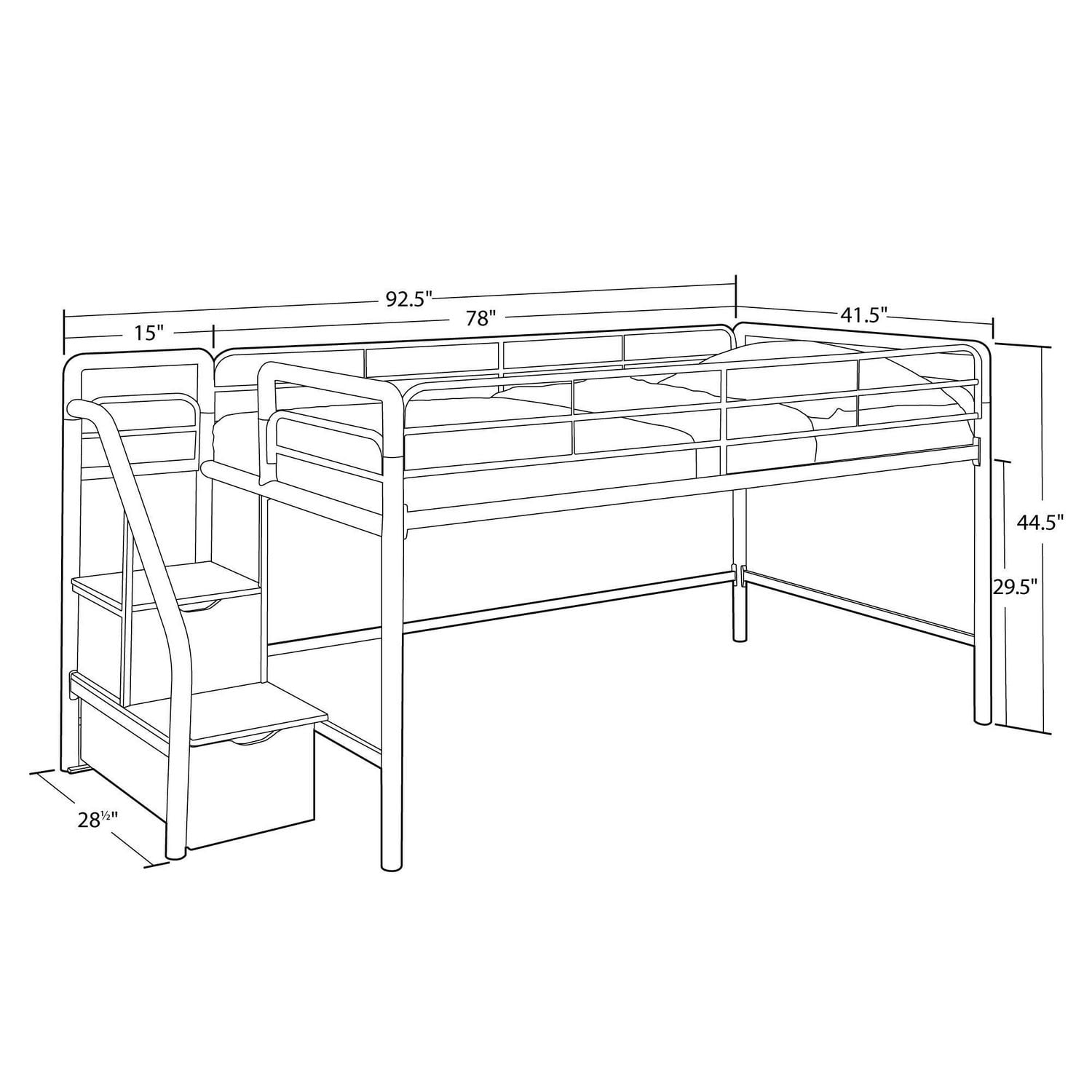 Dhp junior twin loft bed with storage clearance steps