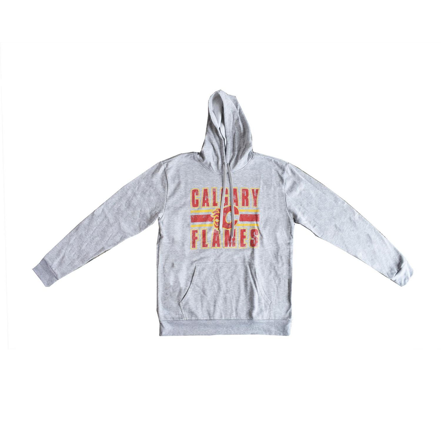 Men's NHL Calgary Flames Retro Stripe Long Sleeve Hoodie