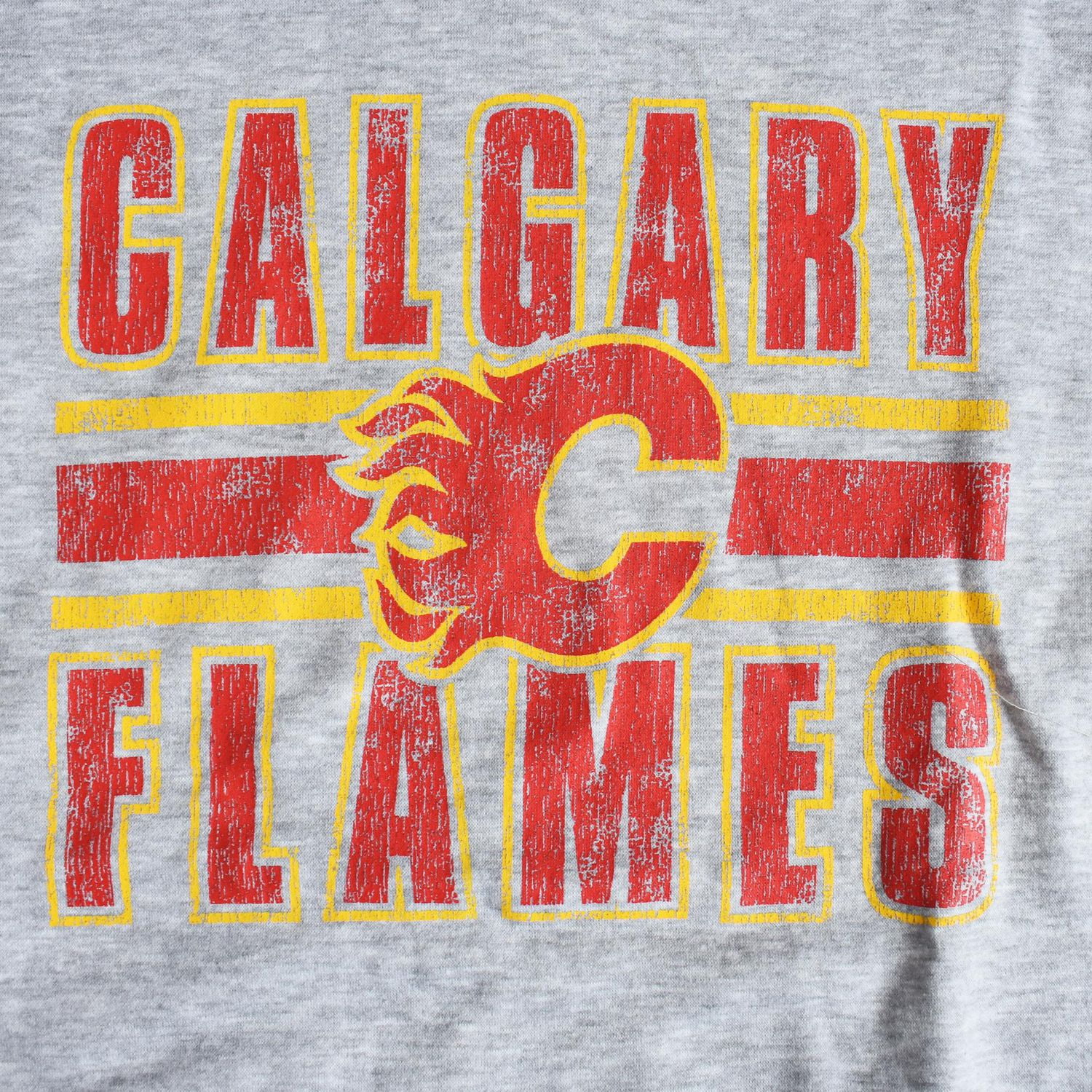 Men's NHL Calgary Flames Retro Stripe Long Sleeve Hoodie