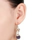 Tangelo Boucles d'oreilles à motif de nœud avec perles d'eau douce blanches de culture et améthyste rose 5.5 ct TGW en argent sterling avec plaqué de rhodium rose – image 2 sur 3