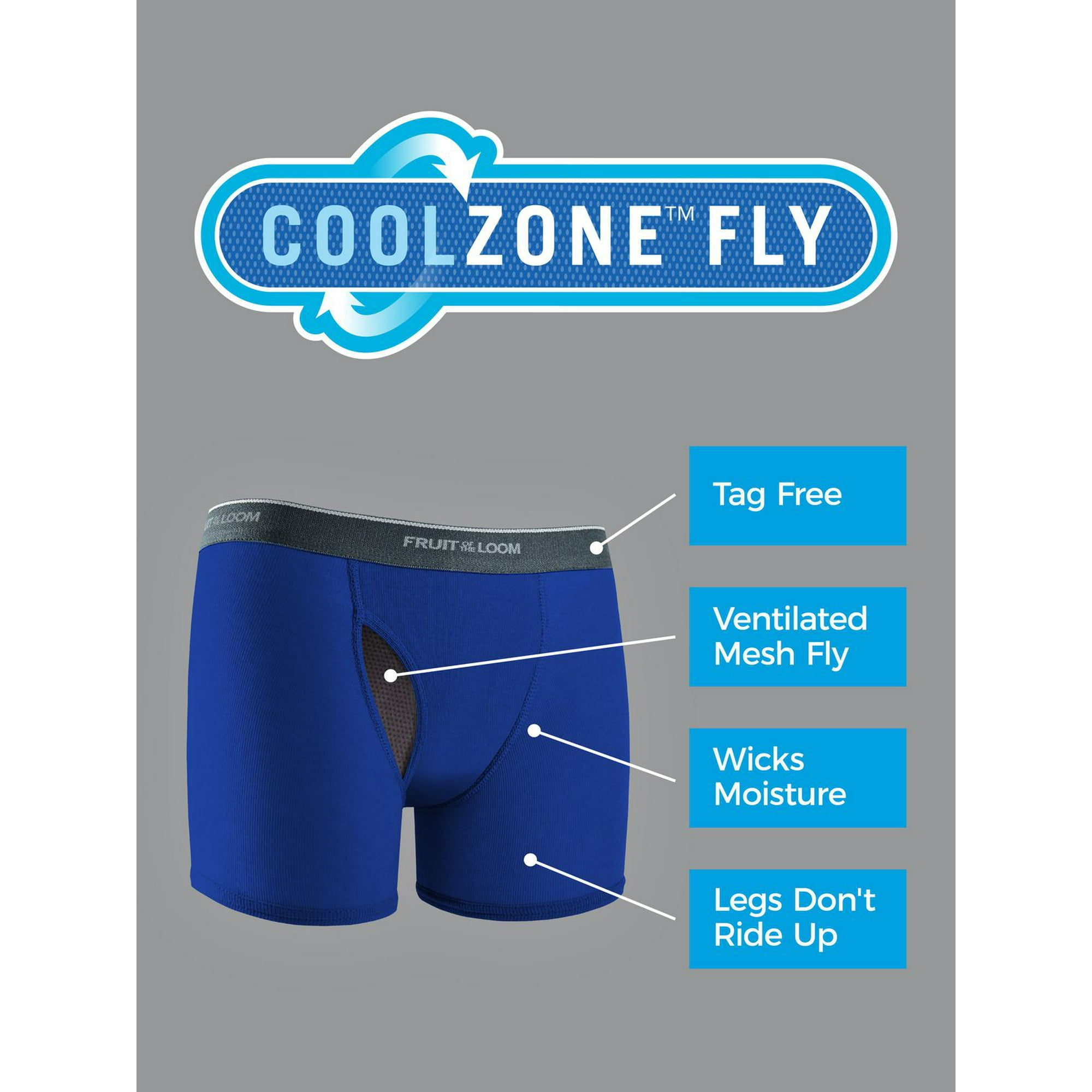 FRUIT OF THE LOOM Boys CoolZone Assorted Boxer Brief, 5 Pack (Little Boys &  Big Boys), Sizes S-XL 