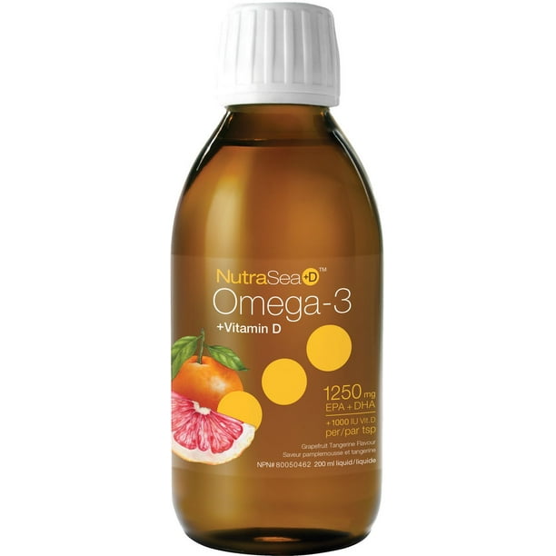 Liquide Omega 3 + Vitamine D NutraSea +D de Nature's Way à saveur de pamplemousse et tangerine Maintien d'une bonne santé