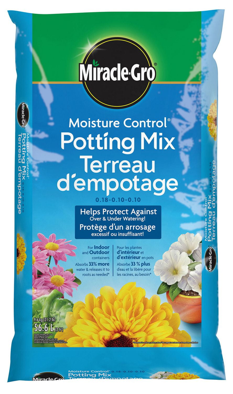 Miracle-Gro Moisture Control Potting Mix 56.6L | Walmart Canada