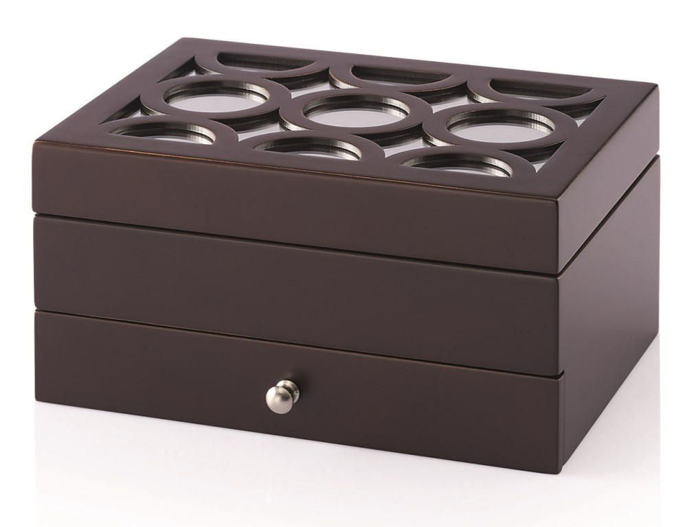 Small Mirror And Circle Design Top Jewellery Box
